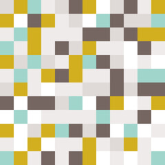 Abstract geometric background. Vector seamless pattern with simple geometric shapes in pastel colors. Retro scandinavian style.