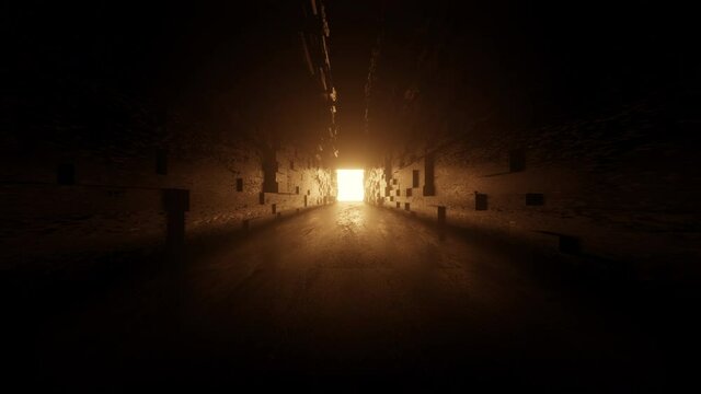 3D rendered animation of opening gate