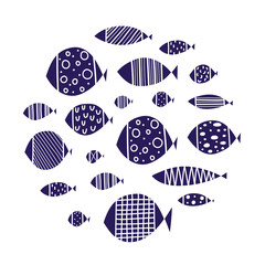 Set with line fish.