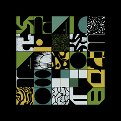 Obraz premium New Grunge Aesthetics Of Distress Texture Pattern Artwork With Abstract Geometric Shapes