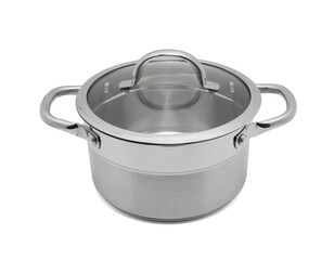 stainless pan isolated on white background
