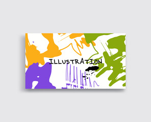 Artistic creative universal cards. Hand Drawn textures.