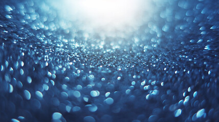 Dark blurred abstract background, bokeh. A flash of blurry lights. Reflection of city lights on the asphalt. Dark Christmas background.