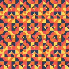 Beautiful of Colorful Quarter Circle, Repeated, Abstract, Illustrator Pattern Wallpaper. Image for Printing on Paper, Wallpaper or Background, Covers, Fabrics