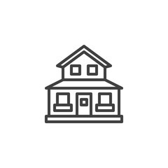Suburban residential house line icon. linear style sign for mobile concept and web design. Country house building outline vector icon. Symbol, logo illustration. Vector graphics