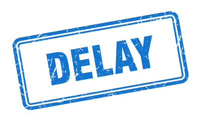 delay stamp. square grunge sign on white background