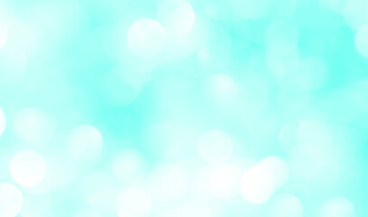 Naklejka premium Bokeh light on blue background, sky with circle glitter light blue. Snow abstract soft glowing with vivid bright light and bokeh blur effect. 
