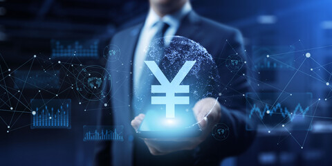 Yen Currency Exchange Forex Business Banking Business Finance Concept.