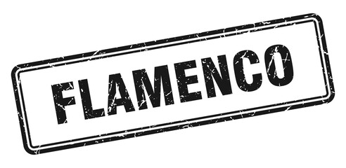 flamenco stamp. square grunge sign on white background