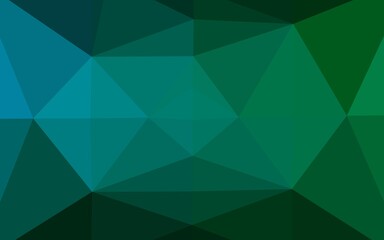 Dark Blue, Green vector abstract polygonal layout.