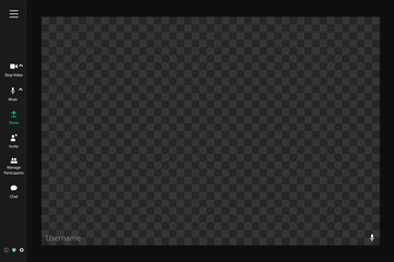 Template video conference user interface, video conference calls window overlay.
