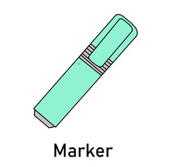 marker isolated on white. illustration. Painting. felt-tip pen