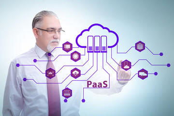 Businessman in platform as a service concept