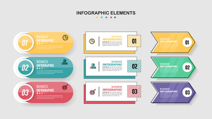 Infographics element collection with flat style. minimal banner. vector illustration.	