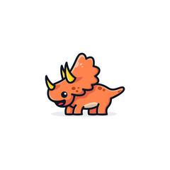 triceratops cartoon logo design