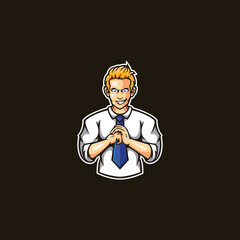 Angry office employees mascot logo design