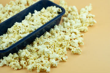 Fresh of popcorn salted in long box square
