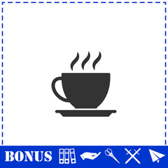 Cofee cup icon flat
