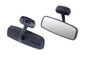 new Car rear view mirror isolated on white.