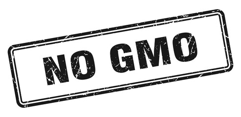 no gmo stamp. square grunge sign on white background