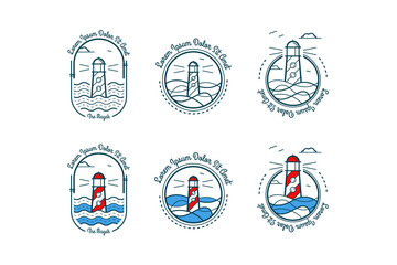 vector lighthouse logo insignias 
