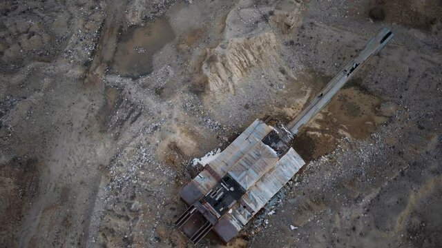 old Historical Gold Dredge on gold mining