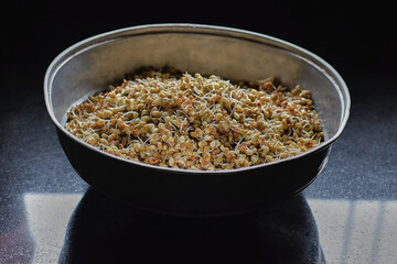 Soaked Sprouts in basket