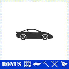 Sport car icon flat
