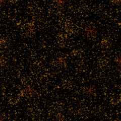 Hand Drawn red Snowflakes Christmas Seamless Patte