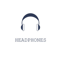 Headphone icon on white background. Vector illustration in flat design. Earphone.