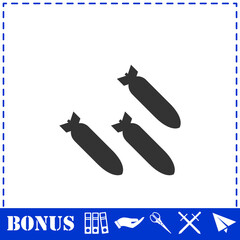 Bombing icon flat