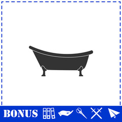Bathtub icon flat