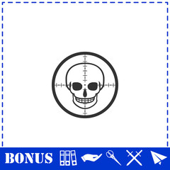 Sniper skull icon flat