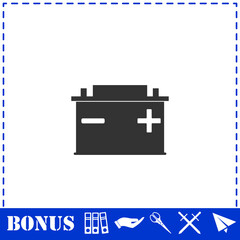 Car Battery icon flat