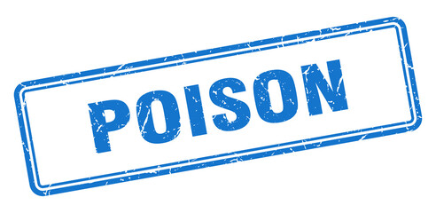poison stamp. square grunge sign on white background