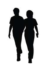 Lesbian lover couple silhouette vector