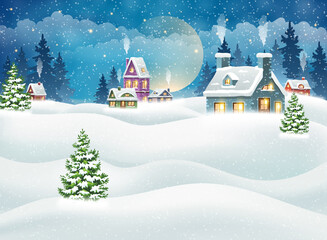 Snow covered houses