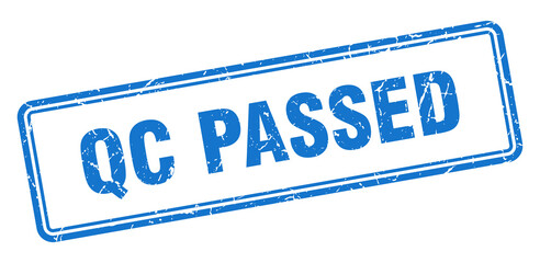 qc passed stamp. square grunge sign on white background