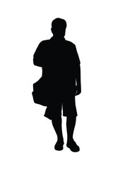 Standing man silhouette vector	
