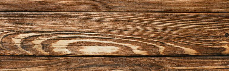 top view of wooden brown rustic background, panoramic shot
