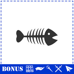 Fishbone icon flat