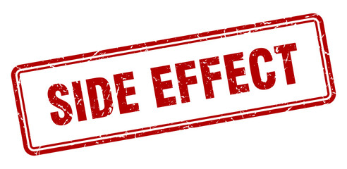 side effect stamp. square grunge sign on white background