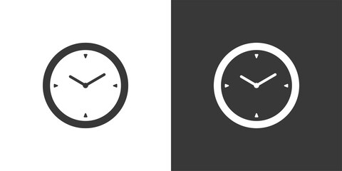 Time clock. Isolated icon on black and white background. Weather vector illustration