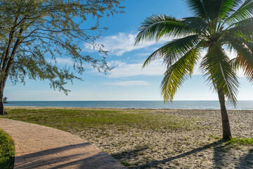Beautiful scenery in the evening from Saujana Beach, Port Dickson, Malaysia