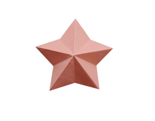 A folded orange paper star