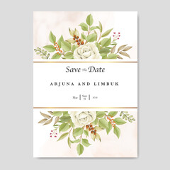 Elegant floral wedding invitation card 