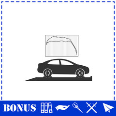 Car diagnostics icon flat