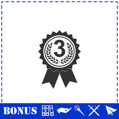 Award medals icon flat