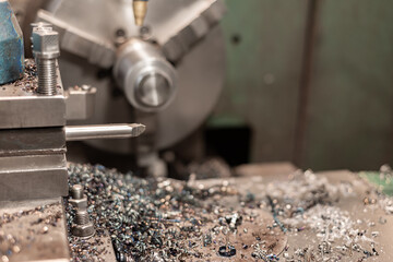 A cutter in a lathe tool holder, a part in a chuck.