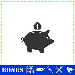 Moneybox icon flat